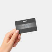 Moderner dunkelgrauer Gradient Name oder Firmennam Ausweis (Handheld)