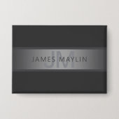 Moderner dunkelgrauer Gradient Name oder Firmennam Button (Vorderseite)