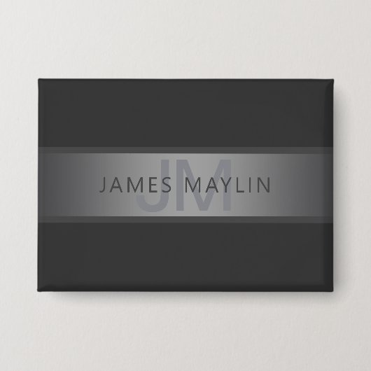 Moderner dunkelgrauer Gradient Name oder Firmennam Button (Vorderseite)