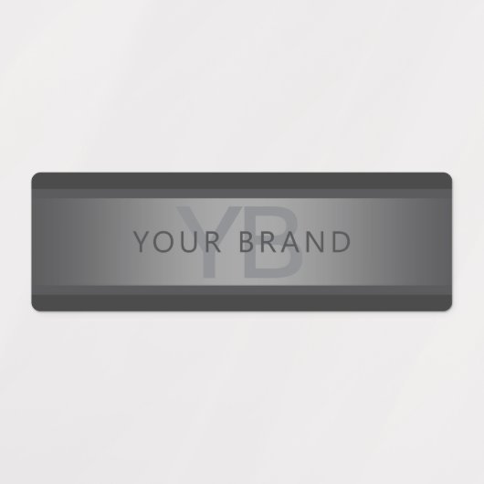 Moderner dunkelgrauer Gradient Name oder Firmennam Etiketten (Design 2)
