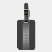 Moderner dunkelgrauer Gradient Name oder Firmennam Gepäckanhänger (Vorderseite vertikal)