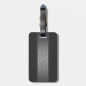 Moderner dunkelgrauer Gradient Name oder Firmennam Gepäckanhänger (Rückseite vertikal)