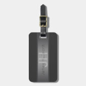 Moderner dunkelgrauer Gradient Name oder Firmennam Gepäckanhänger (Vorderseite vertikal)