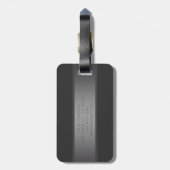 Moderner dunkelgrauer Gradient Name oder Firmennam Gepäckanhänger (Rückseite vertikal)