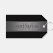 Moderner dunkelgrauer Gradient Name oder Firmennam Geschenkanhänger (Vorderseite (Horizontal))