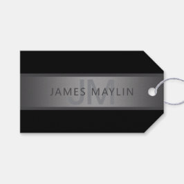 Moderner dunkelgrauer Gradient Name oder Firmennam Geschenkanhänger