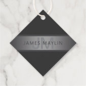 Moderner dunkelgrauer Gradient Name oder Firmennam Geschenkanhänger (Vorderseite)