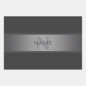Moderner dunkelgrauer Gradient Name oder Firmennam Geschenkpapier Set (Vorderseite 3)