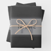 Moderner dunkelgrauer Gradient Name oder Firmennam Geschenkpapier Set (Beispiel)
