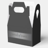 Moderner dunkelgrauer Gradient Name oder Firmennam Geschenkschachtel (Geöffnet)