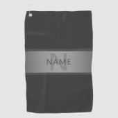 Moderner dunkelgrauer Gradient Name oder Firmennam Golfhandtuch (Vorderseite)