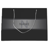 Moderner dunkelgrauer Gradient Name oder Firmennam Große Geschenktüte (Vorderseite)