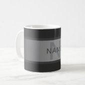 Moderner dunkelgrauer Gradient Name oder Firmennam Kaffeetasse (Vorderseite Links)