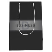 Moderner dunkelgrauer Gradient Name oder Firmennam Mittlere Geschenktüte (Rückseite)