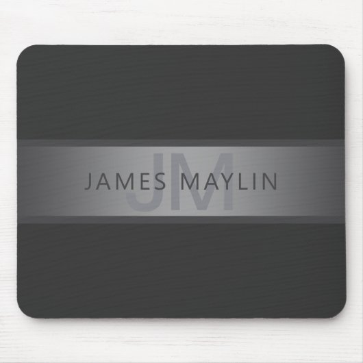 Moderner dunkelgrauer Gradient Name oder Firmennam Mousepad (Vorne)