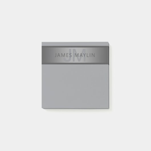 Moderner dunkelgrauer Gradient Name oder Firmennam Post-it Klebezettel (Vorderseite)