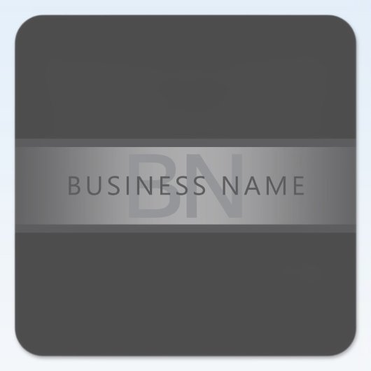 Moderner dunkelgrauer Gradient Name oder Firmennam Quadratischer Aufkleber