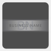 Moderner dunkelgrauer Gradient Name oder Firmennam Quadratischer Aufkleber (Vorderseite)