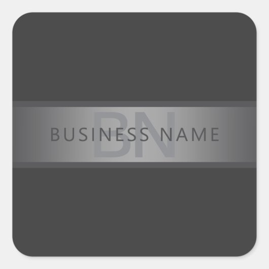 Moderner dunkelgrauer Gradient Name oder Firmennam Quadratischer Aufkleber (Vorderseite)