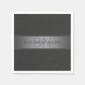Moderner dunkelgrauer Gradient Name oder Firmennam Serviette (Vorderseite)
