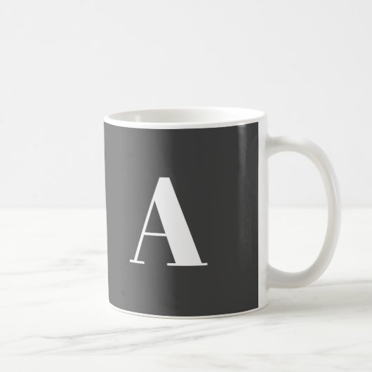 Moderner, dunkelgrauer, individueller Anfangsbuchs Kaffeetasse (Rechts)