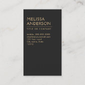 Moderner dunkelgrauer Minimalist beruflich Visitenkarte (Rückseite)