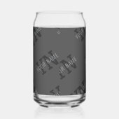 Moderner, dunkelgrauer Mit Monogramm Name/anderer Dosenglas (Rechts)