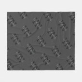 Moderner, dunkelgrauer Mit Monogramm Name/anderer  Fleecedecke (Vorderseite (Horizontal))