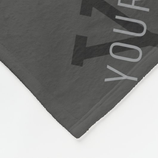 Moderner, dunkelgrauer Mit Monogramm Name/anderer  Fleecedecke (Ecke)