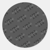 Moderner, dunkelgrauer Mit Monogramm Name/anderer Runder Aufkleber (Vorderseite)