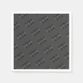 Moderner, dunkelgrauer Mit Monogramm Name/anderer  Serviette (Vorderseite)