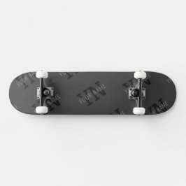 Moderner, dunkelgrauer Mit Monogramm Name/anderer  Skateboard