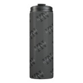 Moderner, dunkelgrauer Mit Monogramm Name/anderer  Thermosbecher (Vorderseite)