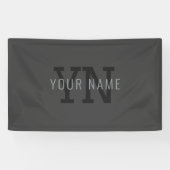 Moderner dunkelgrauer Mit Monogramm Name (oder and Banner (Horizontal)