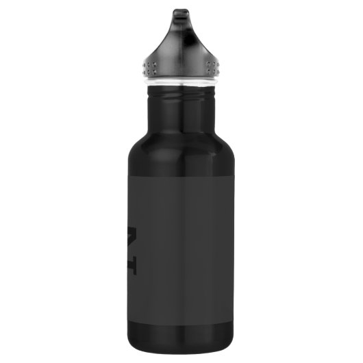 Moderner dunkelgrauer Mit Monogramm Name (oder and Edelstahlflasche (Rechts)