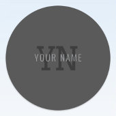 Moderner dunkelgrauer Mit Monogramm Name (oder and Etiketten