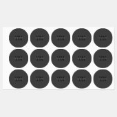 Moderner dunkelgrauer Mit Monogramm Name (oder and Etiketten (Blatt)