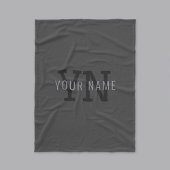 Moderner dunkelgrauer Mit Monogramm Name (oder and Fleecedecke
