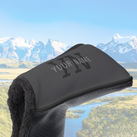 Moderner dunkelgrauer Mit Monogramm Name (oder and Golf Headcover