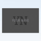 Moderner dunkelgrauer Mit Monogramm Name (oder and Lebensmitteletikett