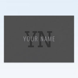 Moderner dunkelgrauer Mit Monogramm Name (oder and Lebensmitteletikett