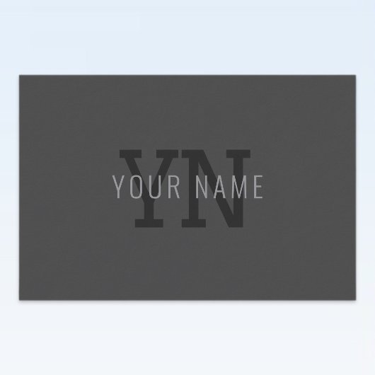 Moderner dunkelgrauer Mit Monogramm Name (oder and Lebensmitteletikett