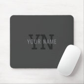 Moderner dunkelgrauer Mit Monogramm Name (oder and Mousepad (Mit Mouse)
