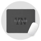 Moderner dunkelgrauer Mit Monogramm Name (oder and Mousepad
