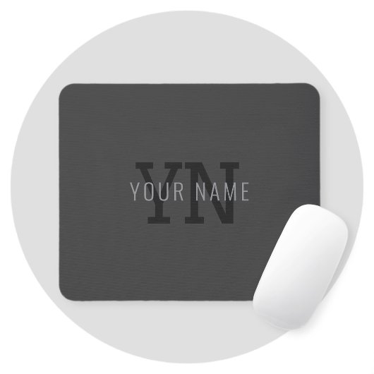 Moderner dunkelgrauer Mit Monogramm Name (oder and Mousepad