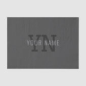 Moderner dunkelgrauer Mit Monogramm Name (oder and Seidenpapier (Vorderseite)