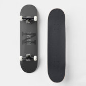 Moderner dunkelgrauer Mit Monogramm Name (oder and Skateboard (Vorderseite)