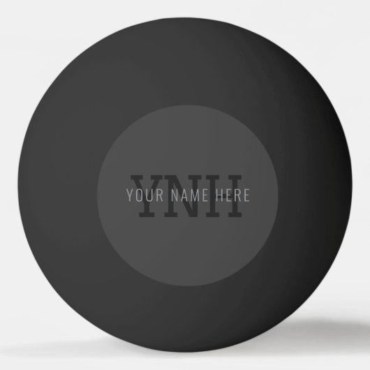 Moderner dunkelgrauer Mit Monogramm Name (oder and Tischtennisball (Rückseite)
