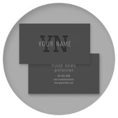 Moderner dunkelgrauer Mit Monogramm Name (oder and Visitenkarte
