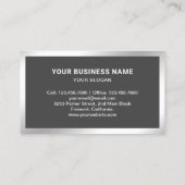 Moderner dunkelgrauer Stahlschweißstoff Welder Visitenkarte (Rückseite)